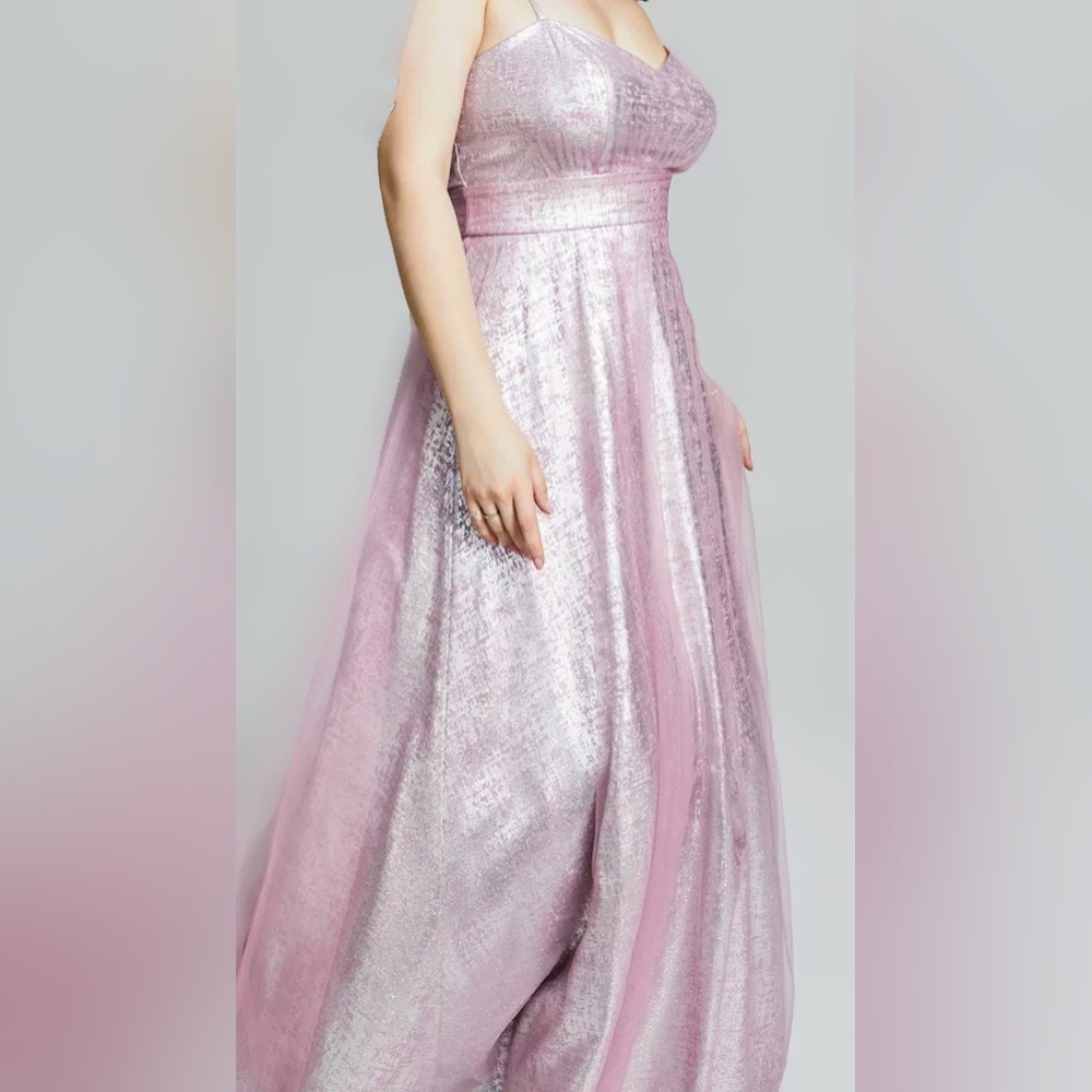 Macys by City Studios Size 7 Foil Knit Sleeveless Gown